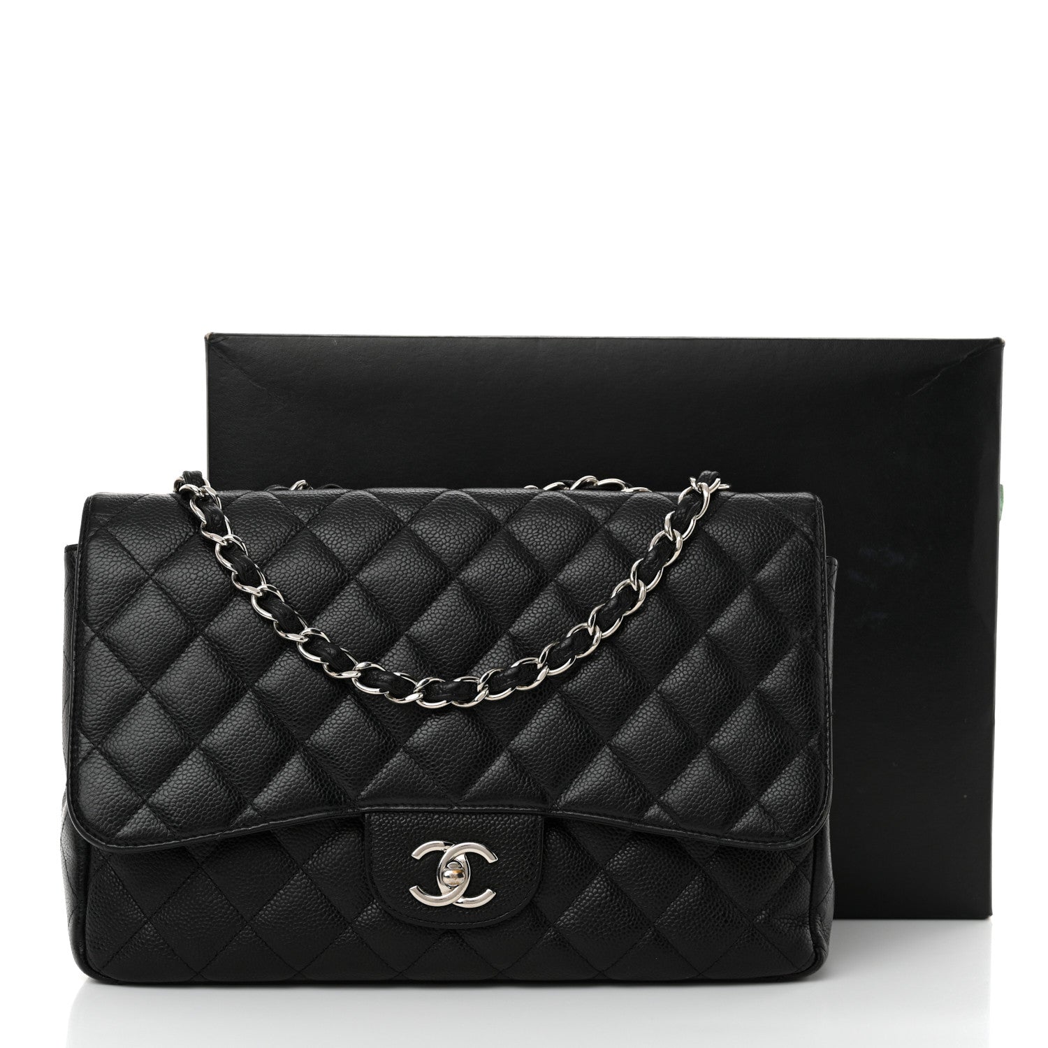 Chanel Caviar Quilted Jumbo Single Flap Black 14 of 14