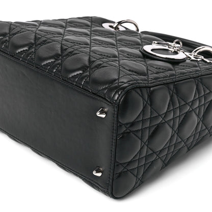 Christian Dior Lambskin Cannage Medium Lady Dior Black 11 of 11