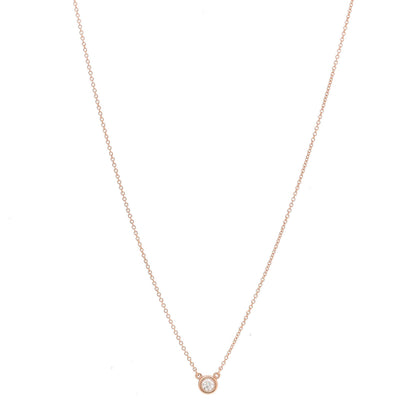 Tiffany 18K Rose Gold Diamond .17ct Elsa Peretti Diamonds by the Yard Pendant Necklace 1 of 7