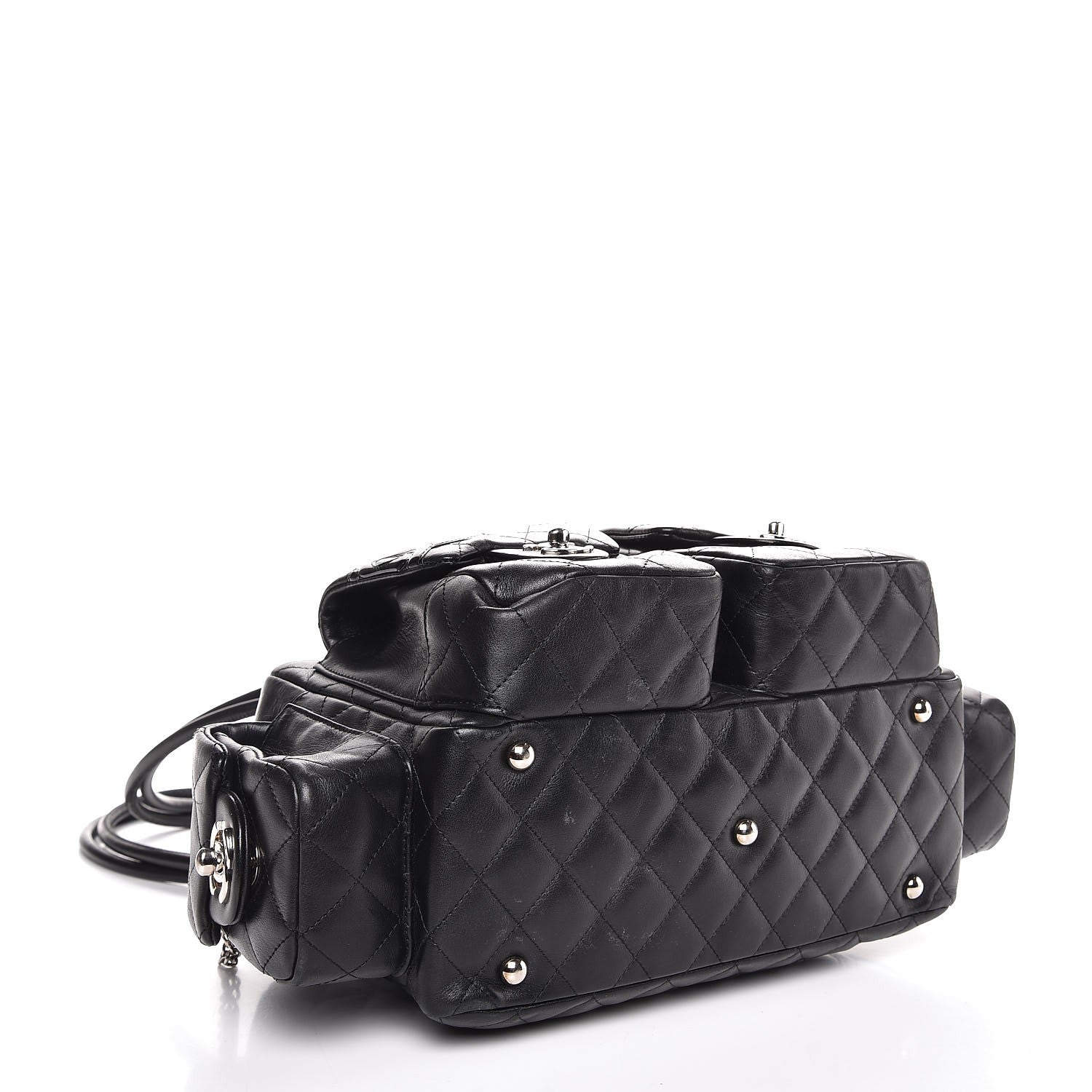 Chanel Calfskin Quilted Small Cambon Multipocket Reporter Black 4 of 10