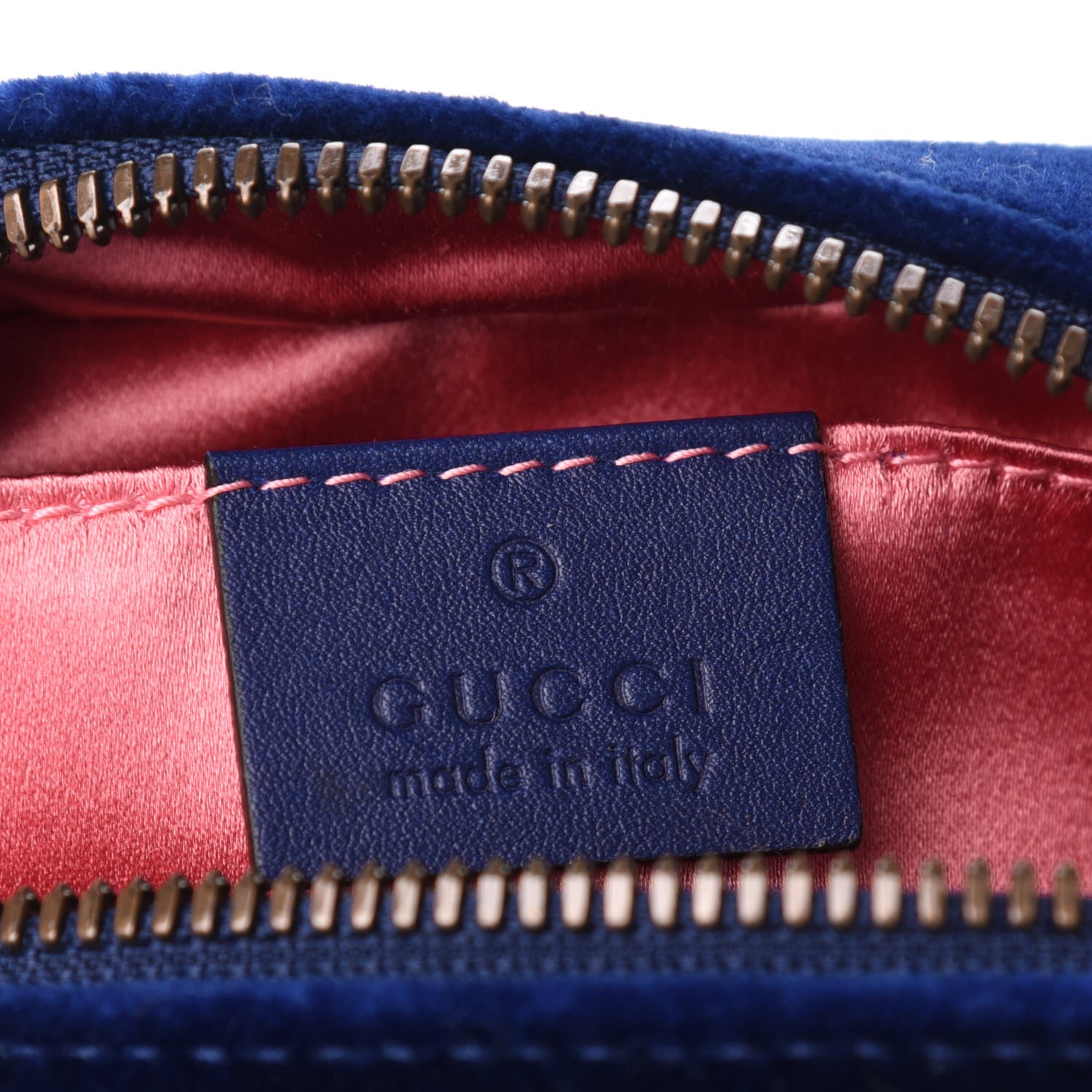 Gucci Velvet Matelasse Small GG Marmont Chain Shoulder Bag Cobalt 8 of 9