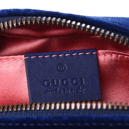 Gucci Velvet Matelasse Small GG Marmont Chain Shoulder Bag Cobalt 8 of 9