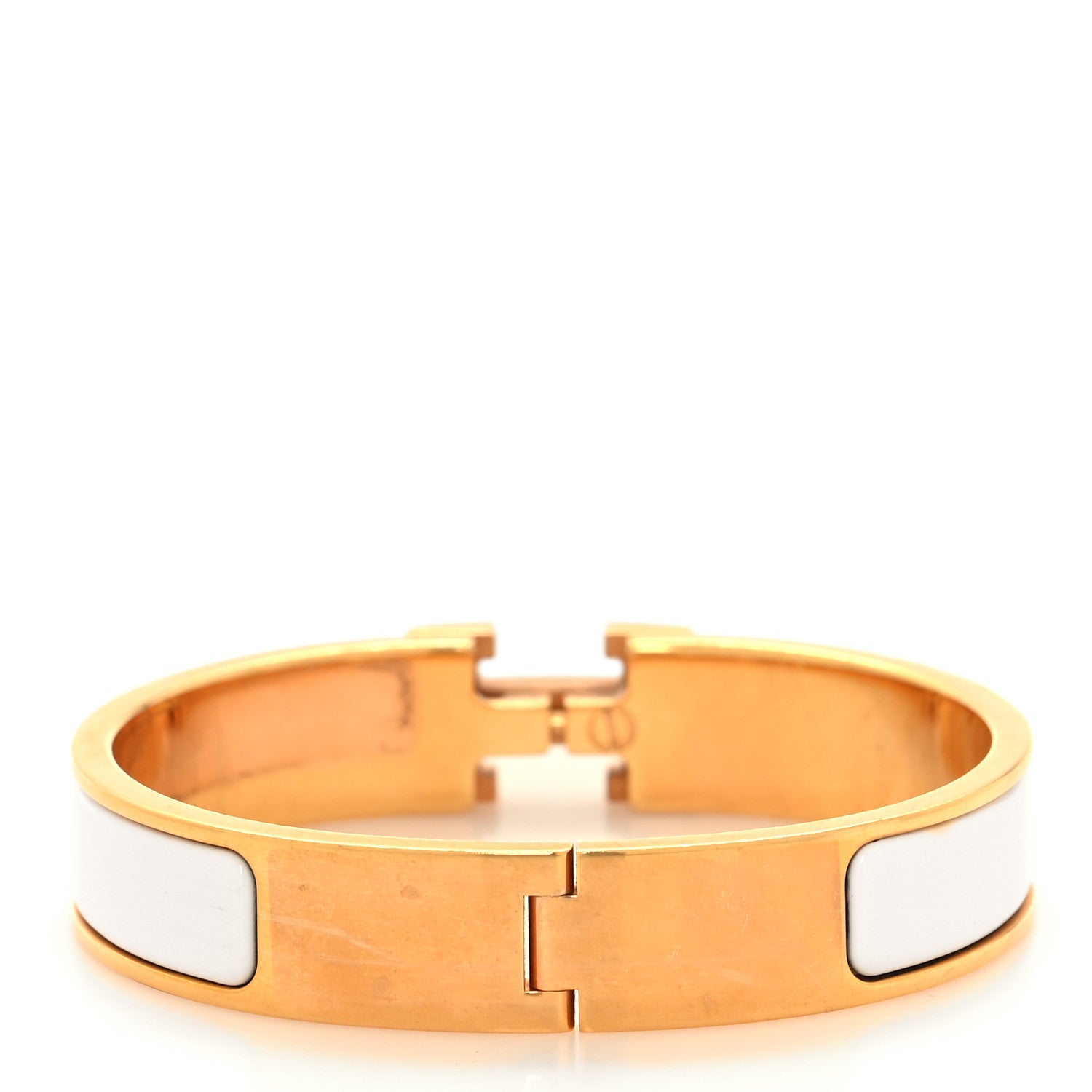 Hermes Enamel Narrow Clic Clac H Bracelet PM White 3 of 4
