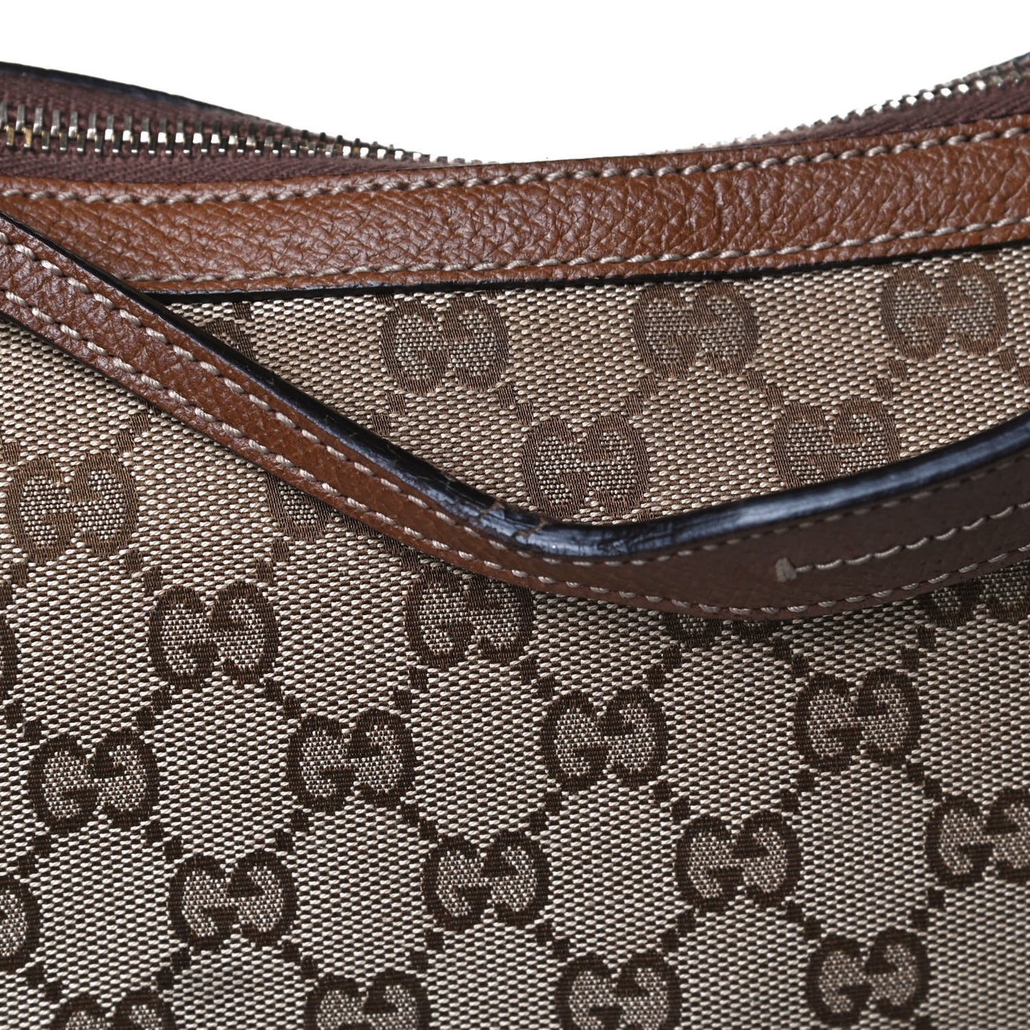 Monogram Textured Calfskin Large Bree Hobo Beige Ebony Nocciola