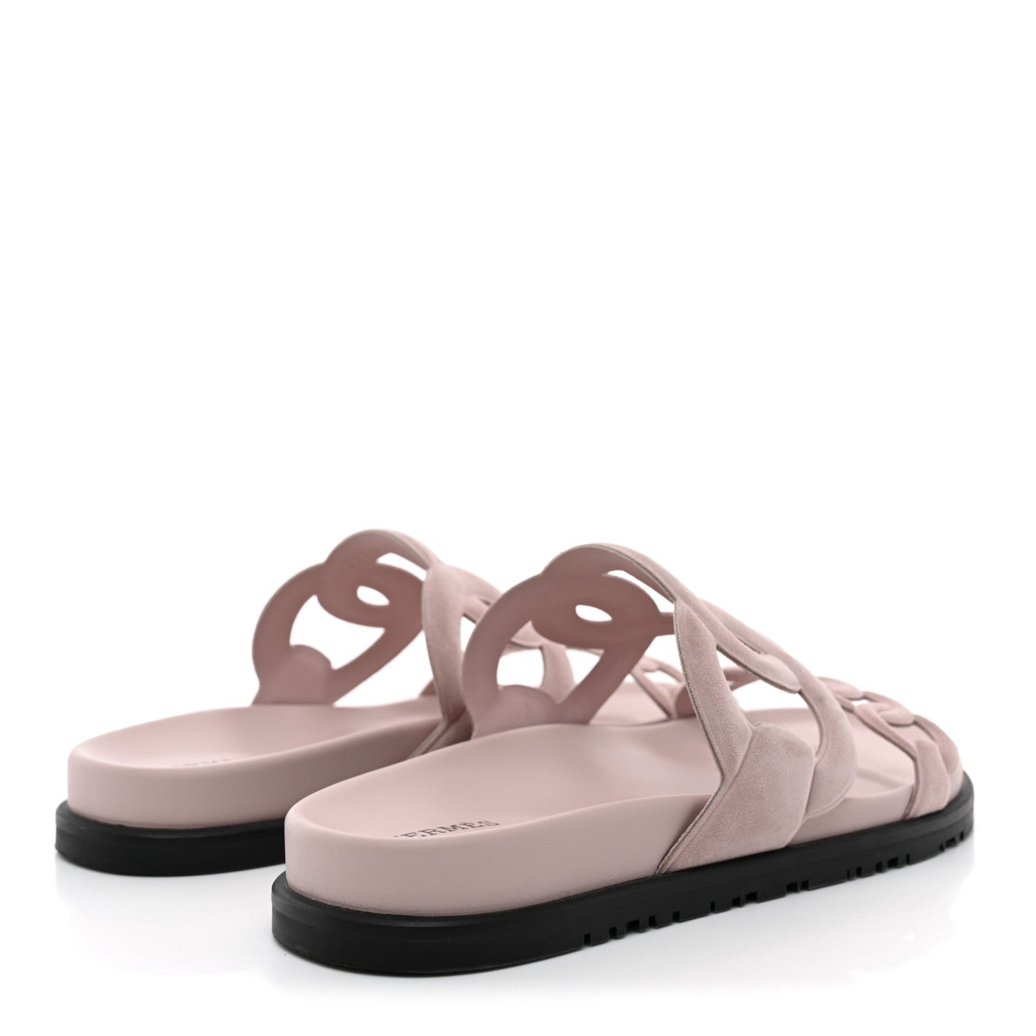 Hermes Suede Goatskin Extra Sandals 38.5 Rose Porcelain 5 of 11