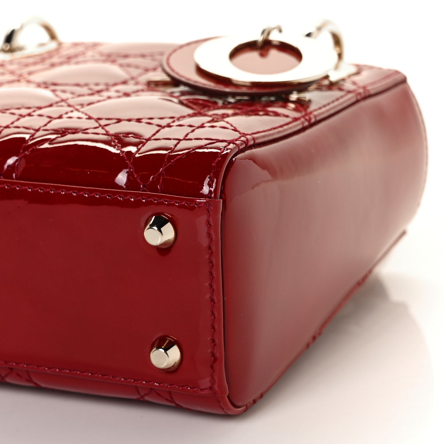 Patent Cannage Mini Lady Dior Red