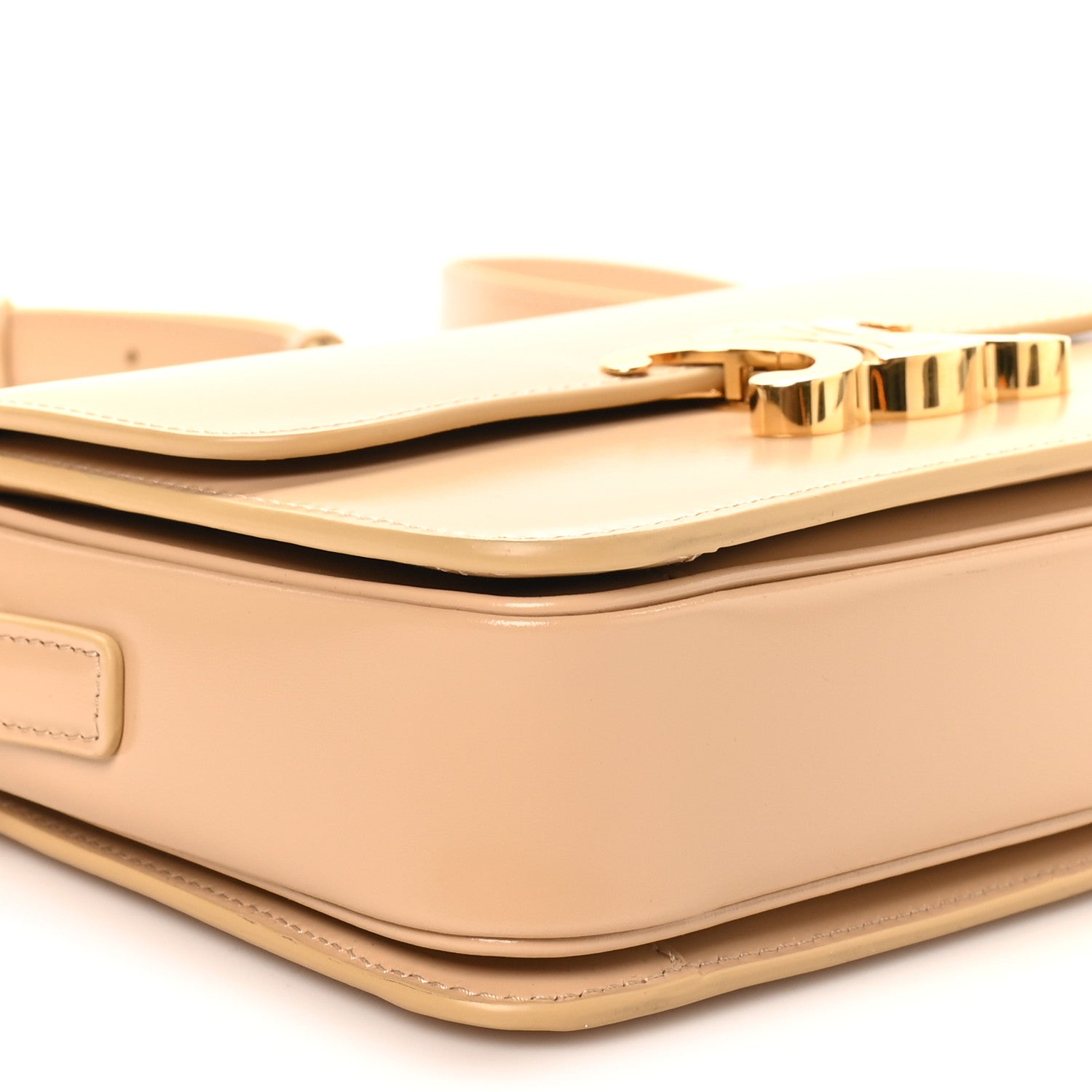 Celine Shiny Calfskin Teen Triomphe Oat Beige 8 of 9