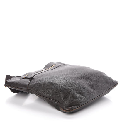 Prada Cervo Deerskin Flat Messenger Bag Ebano 4 of 9