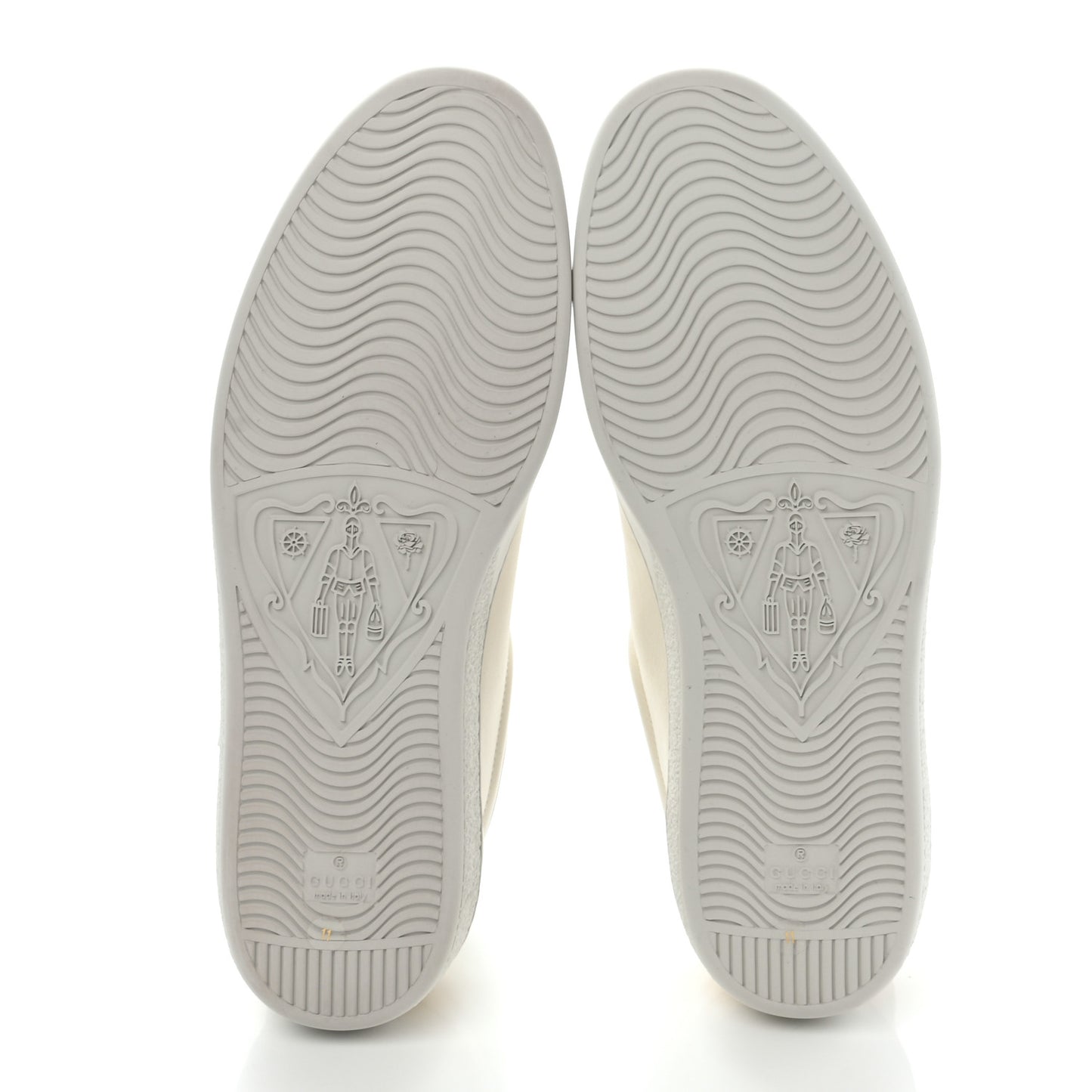 Calfskin Gucci Band Mens Ace High Top Sneakers 11 Mystic White