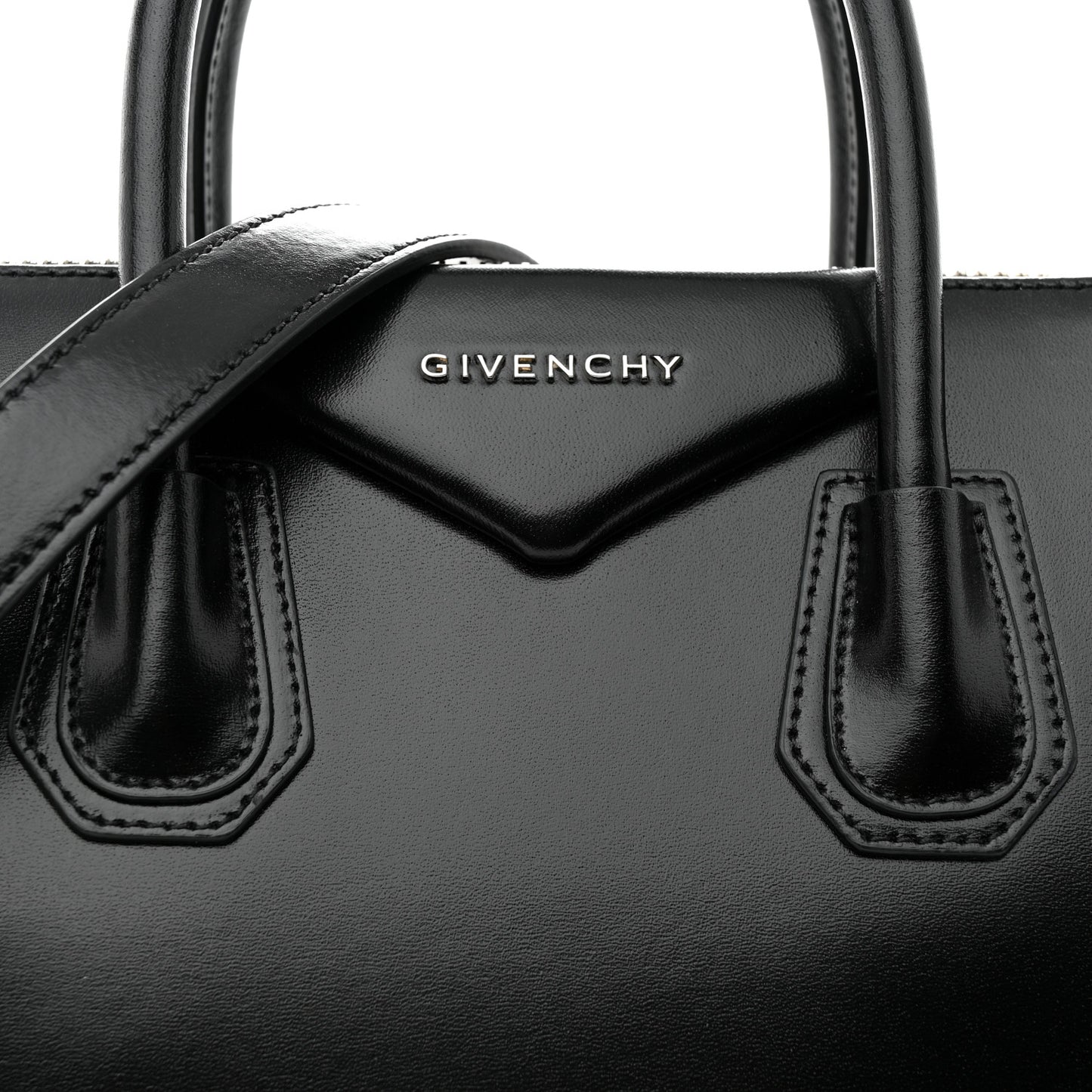 Shiny Lord Calfskin Small Antigona Black