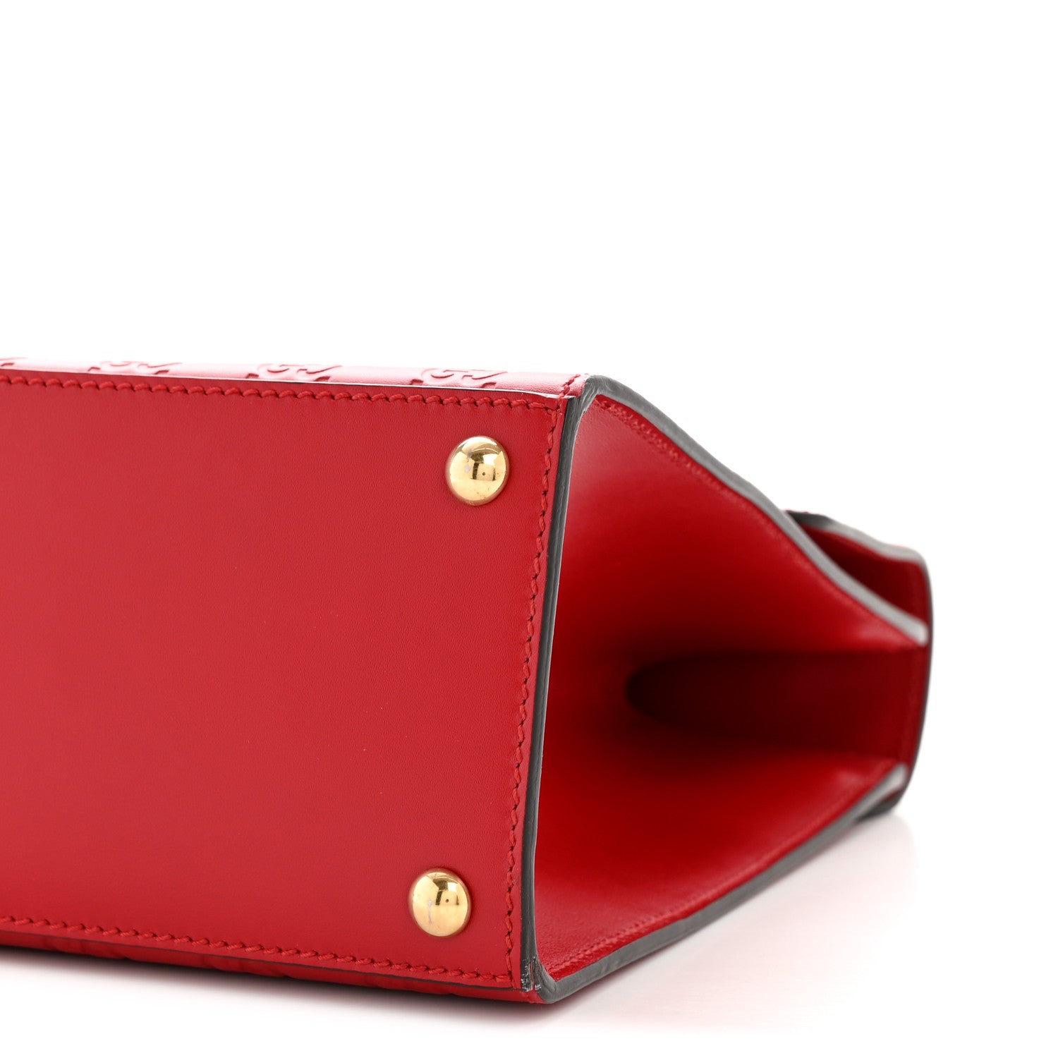 Gucci Guccissima Signature Medium Padlock Top Handle Bag Hibiscus Red 10 of 11
