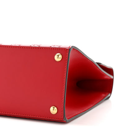 Gucci Guccissima Signature Medium Padlock Top Handle Bag Hibiscus Red 10 of 11