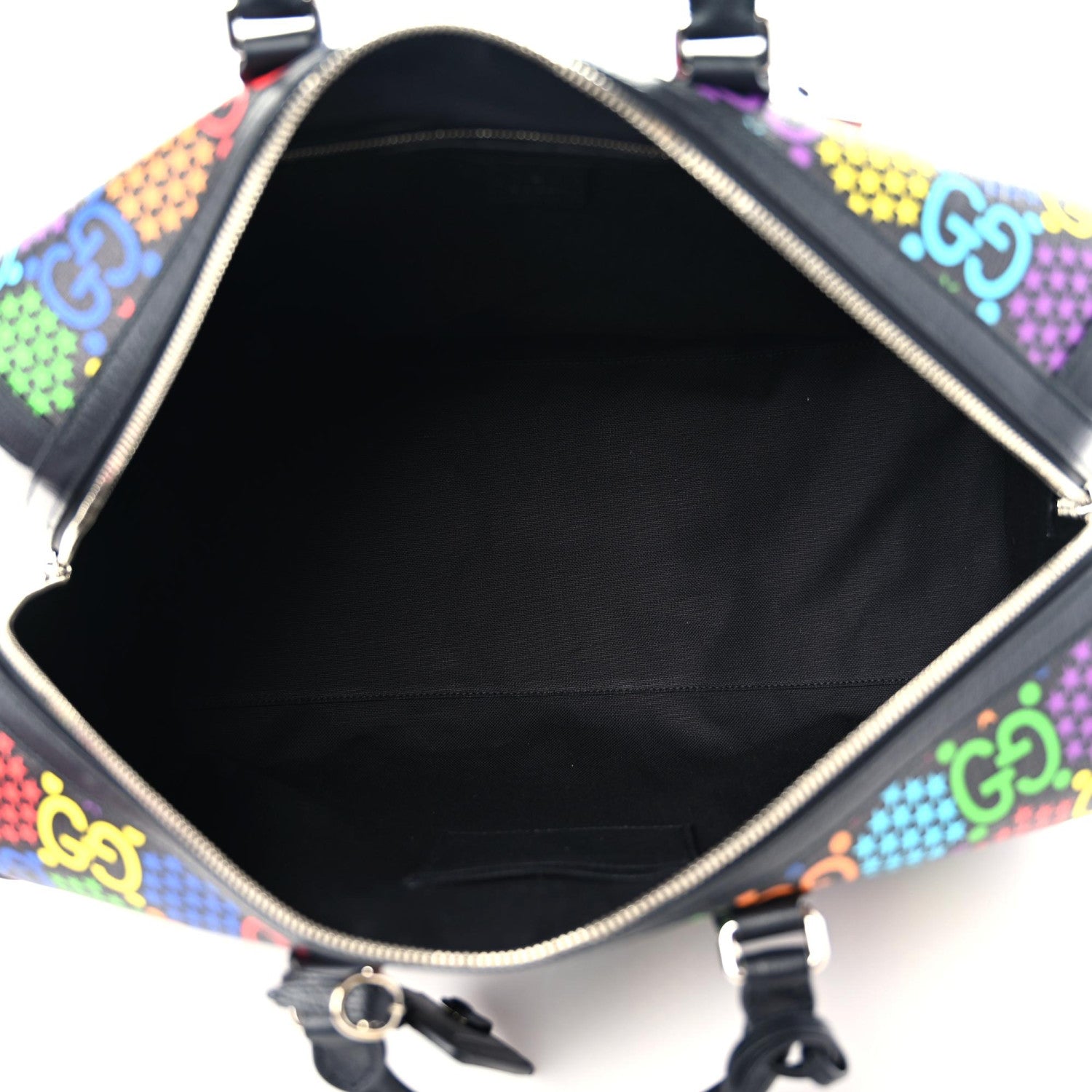 Gucci GG Supreme Monogram Psychedelic Duffle Bag Black Multicolor 5 of 10