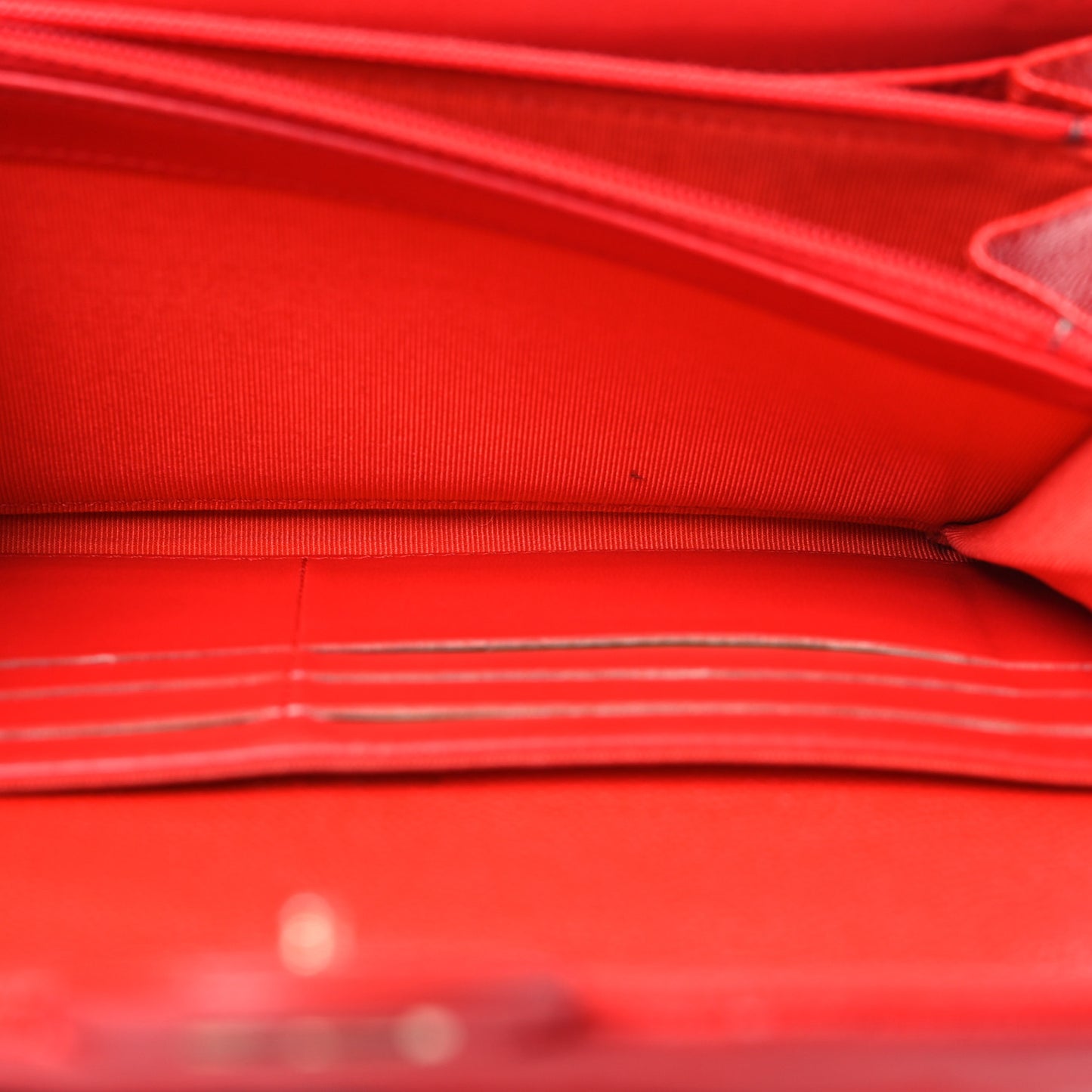 Caviar Quilted Large Gusset Flap Wallet Red