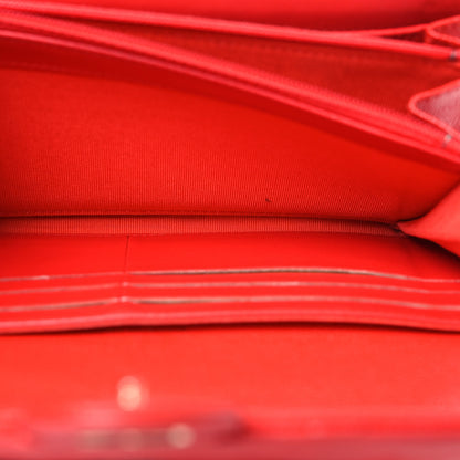 Chanel Caviar Quilted Large Gusset Flap Wallet Red 5 of 17