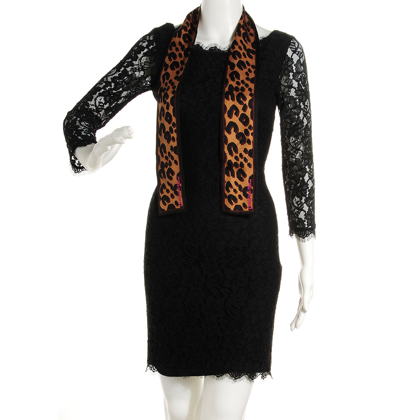 Silk Leopard Bandeau Scarf Marron