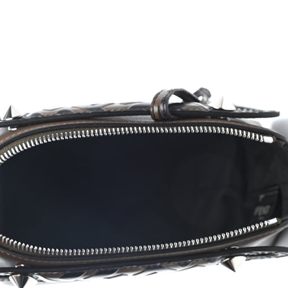 Fendi Vitello Dolce Bi-Color FF 1974 Embossed Mini By The Way Boston Bag Maya Black 3 of 4