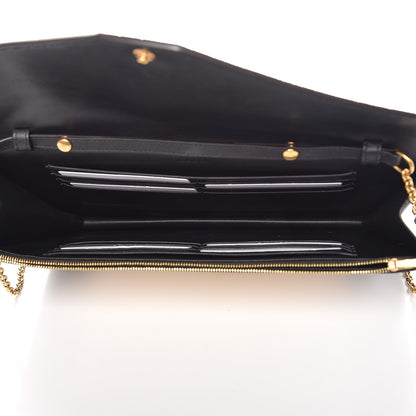Celine Stingray Shiny Calfskin Clutch on a Chain Black 5 of 7