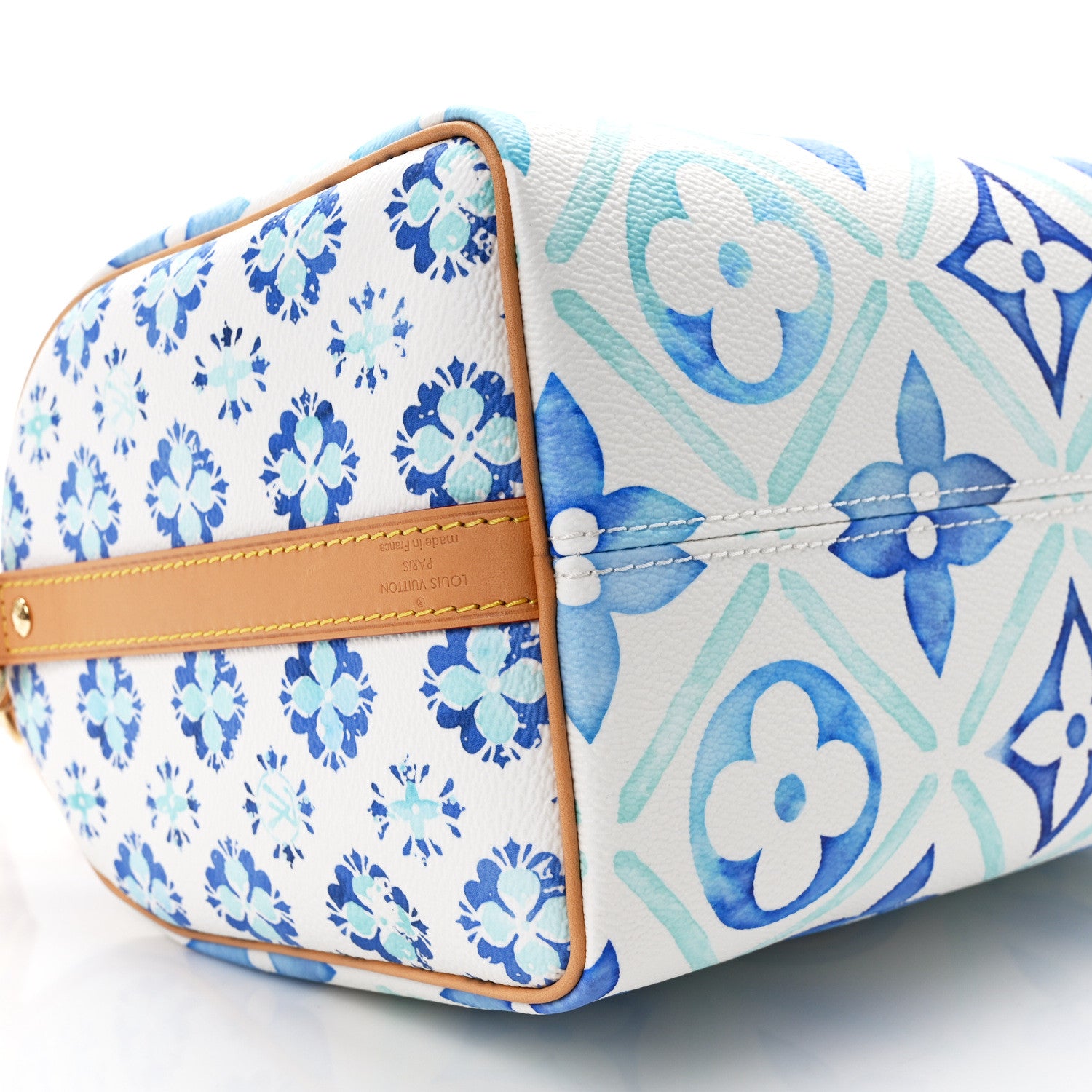 Louis Vuitton Monogram Tiles By The Pool Speedy Bandouliere 25 Lagoon Blue 8 of 11