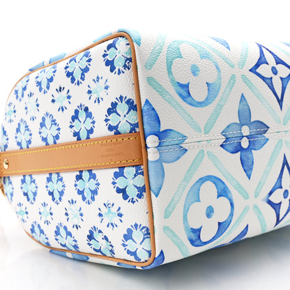 Louis Vuitton Monogram Tiles By The Pool Speedy Bandouliere 25 Lagoon Blue 8 of 11