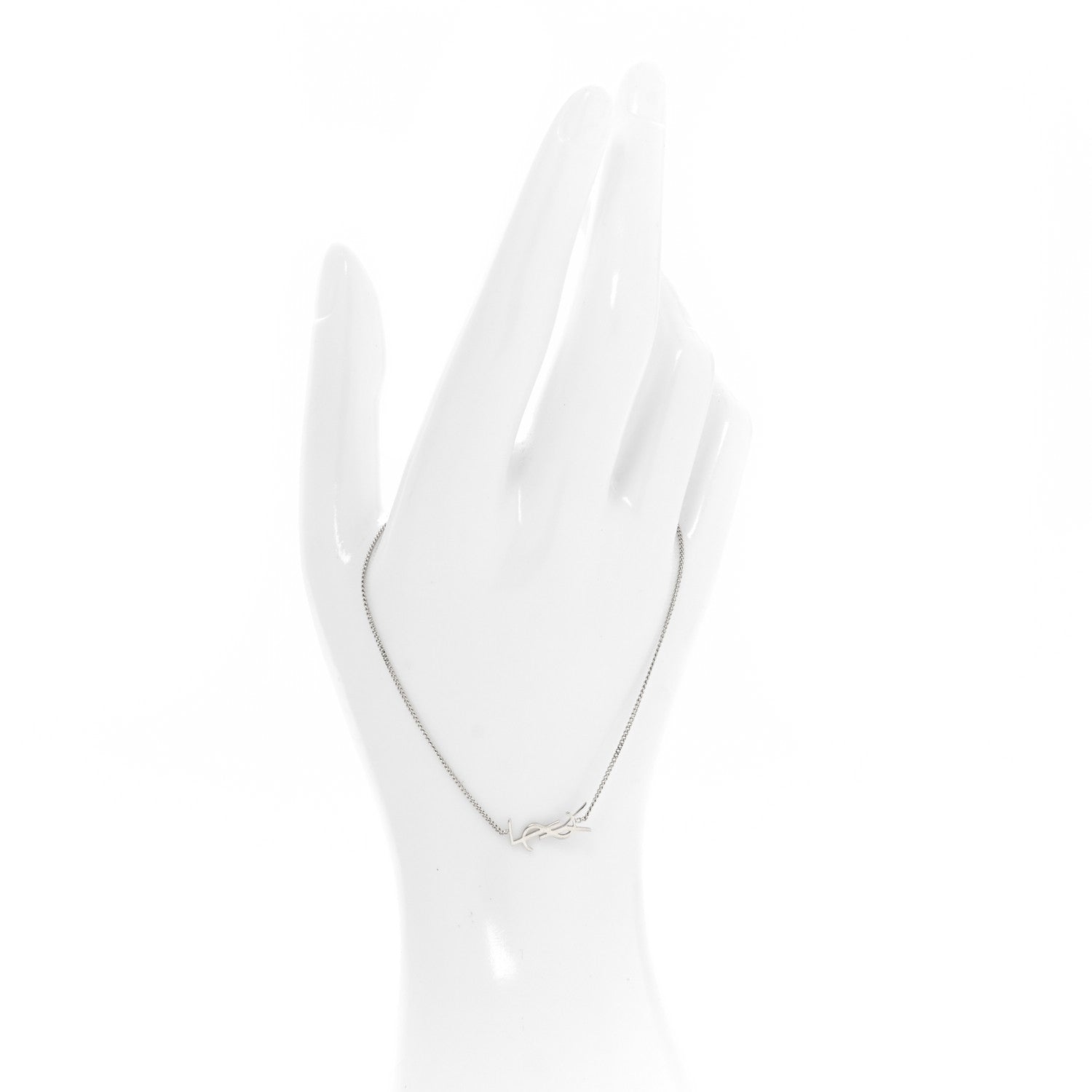 Saint Laurent Monogram Charm Bracelet L  Silver 2 of 4