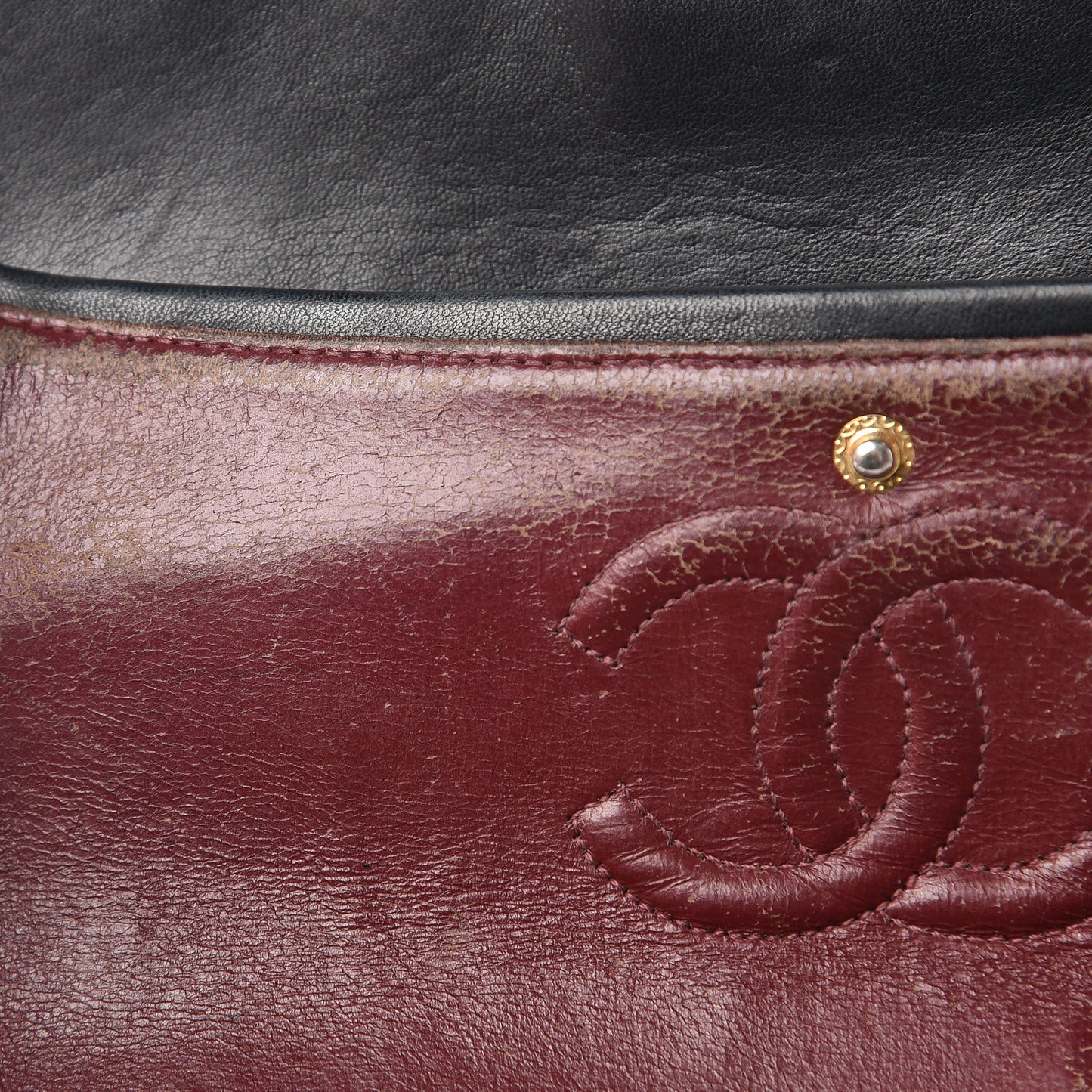 Lambskin Quilted Medium Double Flap Black