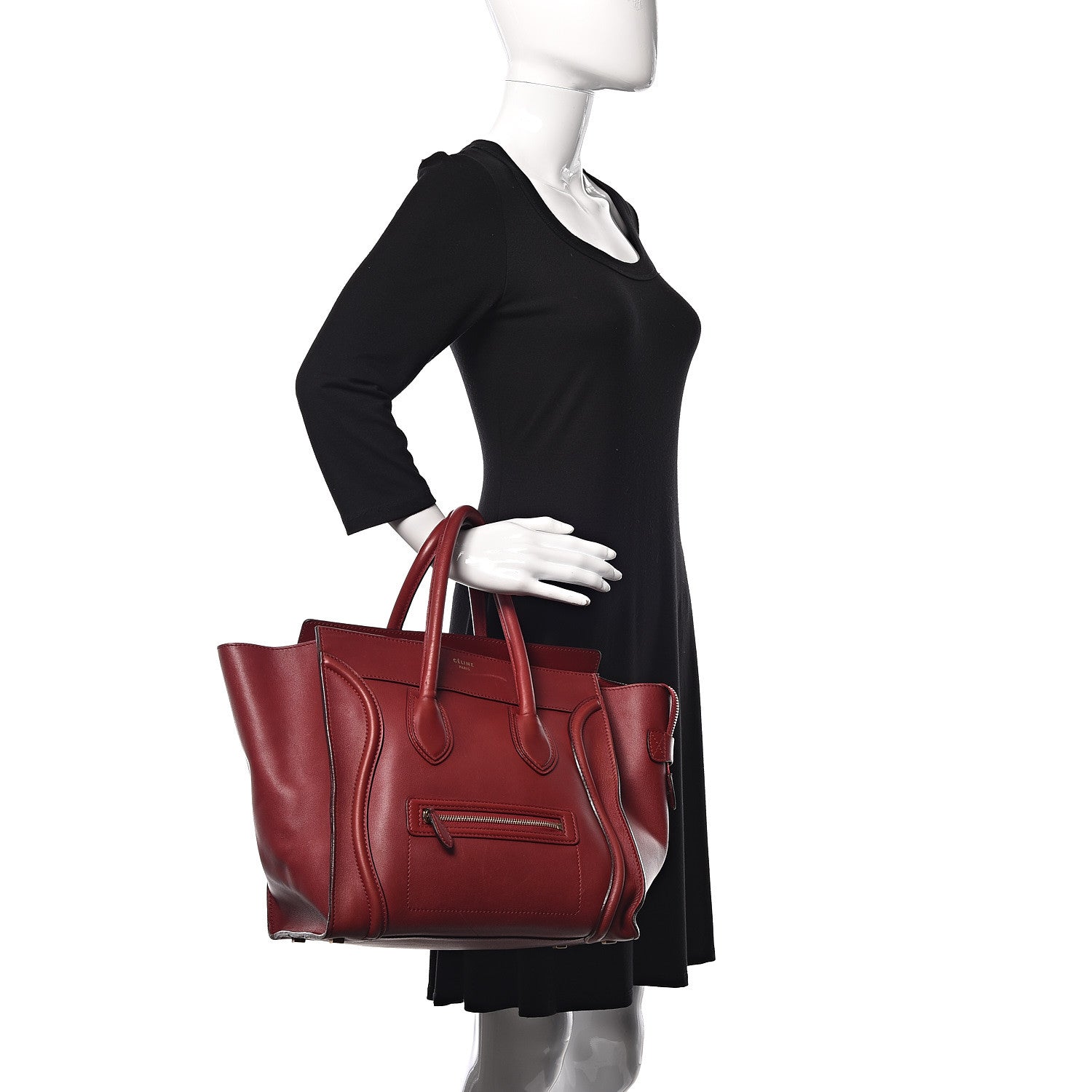 Celine Smooth Calfskin Mini Luggage Red 2 of 9