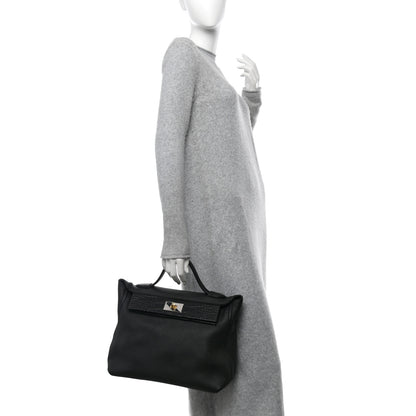 Hermes Togo Matte Alligator Swift Touch 35 24/24 Black 2 of 11