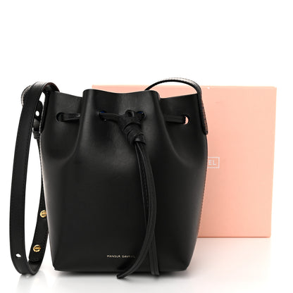 Mansur Gavriel Calfskin Mini Mini Bucket Bag Black Royal Blu 11 of 11
