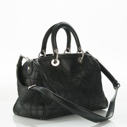 Christian Dior Lambskin Cannage Granville Polochon Black 3 of 7