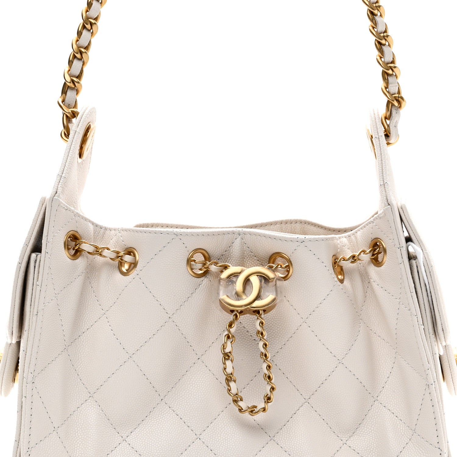 Chanel Caviar Quilted Mini Chanel 25 Handbag White 8 of 11