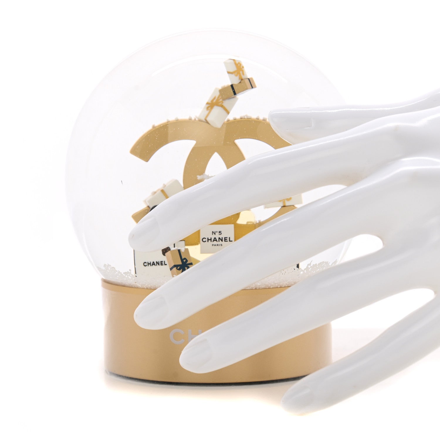 Chanel Glass CC Shopping Bag Snow Globe Gold 2 of 7