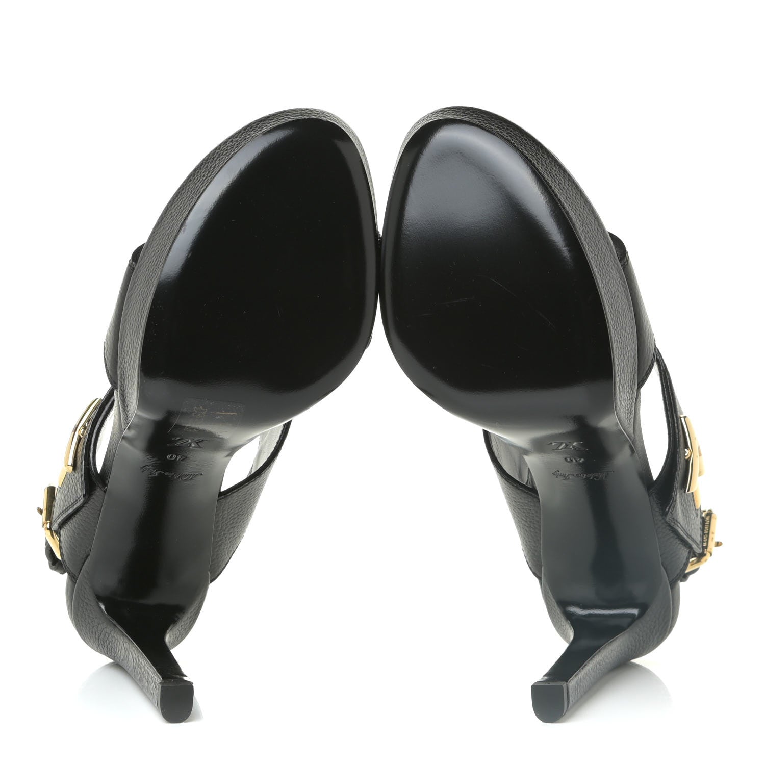 Louis Vuitton Grained Calfskin Horizon Platform Sandals 40 Black 5 of 18