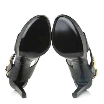 Louis Vuitton Grained Calfskin Horizon Platform Sandals 40 Black 5 of 18