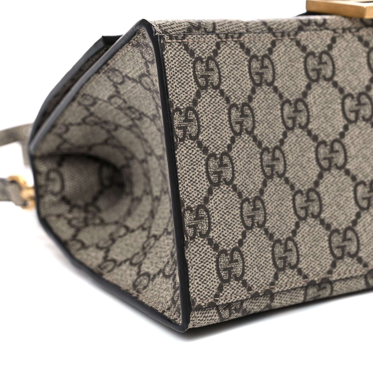 Balenciaga X GUCCI GG Supreme Monogram Small Hourglass Top Handle Bag Beige Ebony 7 of 9