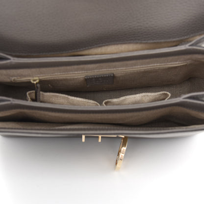 Gucci Dollar Calfskin Medium Interlocking G Top Handle Shoulder Bag Loess 5 of 9