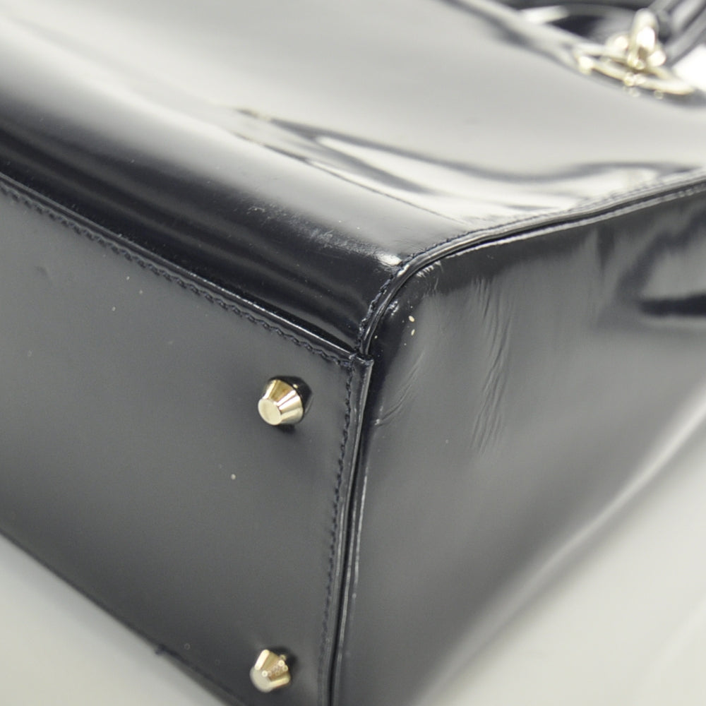 Christian Dior Patent Medium Lady Dior Navy Blue 6 of 12