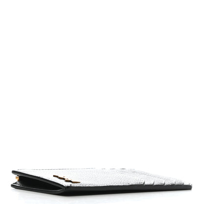 Saint Laurent Grained Calfskin Monogram 5 Fragments Zip Pouch Card Holder Black 4 of 7