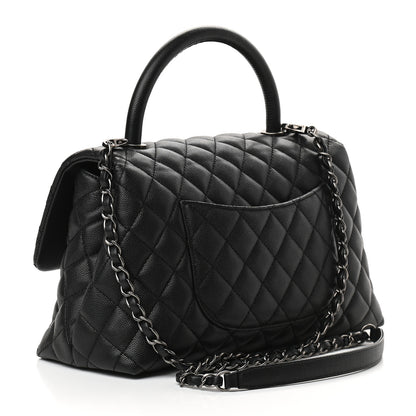 Chanel Caviar Quilted Small Coco Handle Flap Black 3 of 10