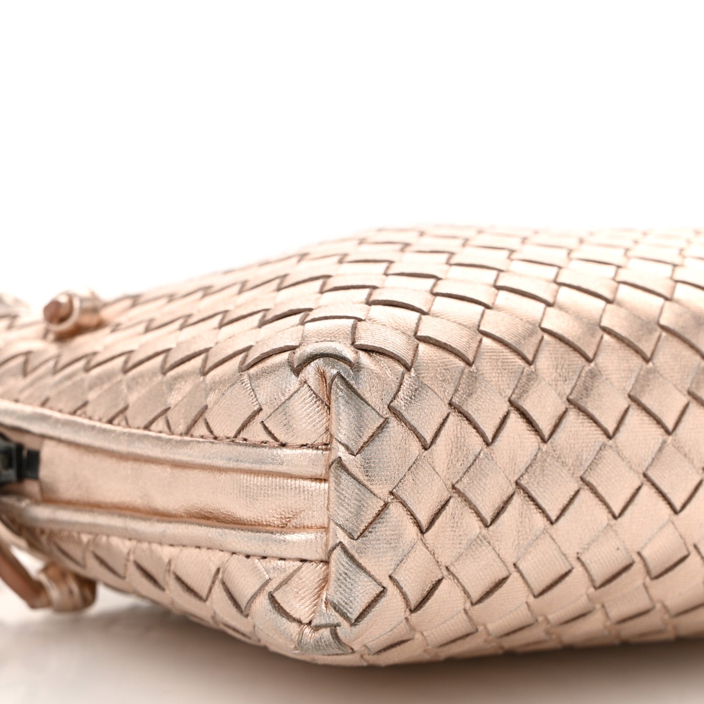 Metallic Grosgrain Intrecciato Nodini Crossbody Messenger Copper