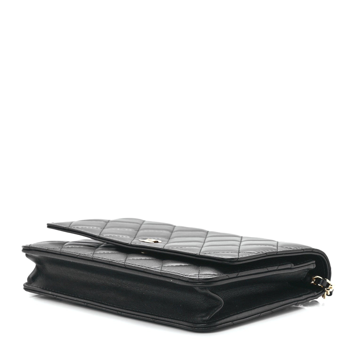 Chanel Lambskin Quilted Wallet On Chain WOC Black 10 of 12