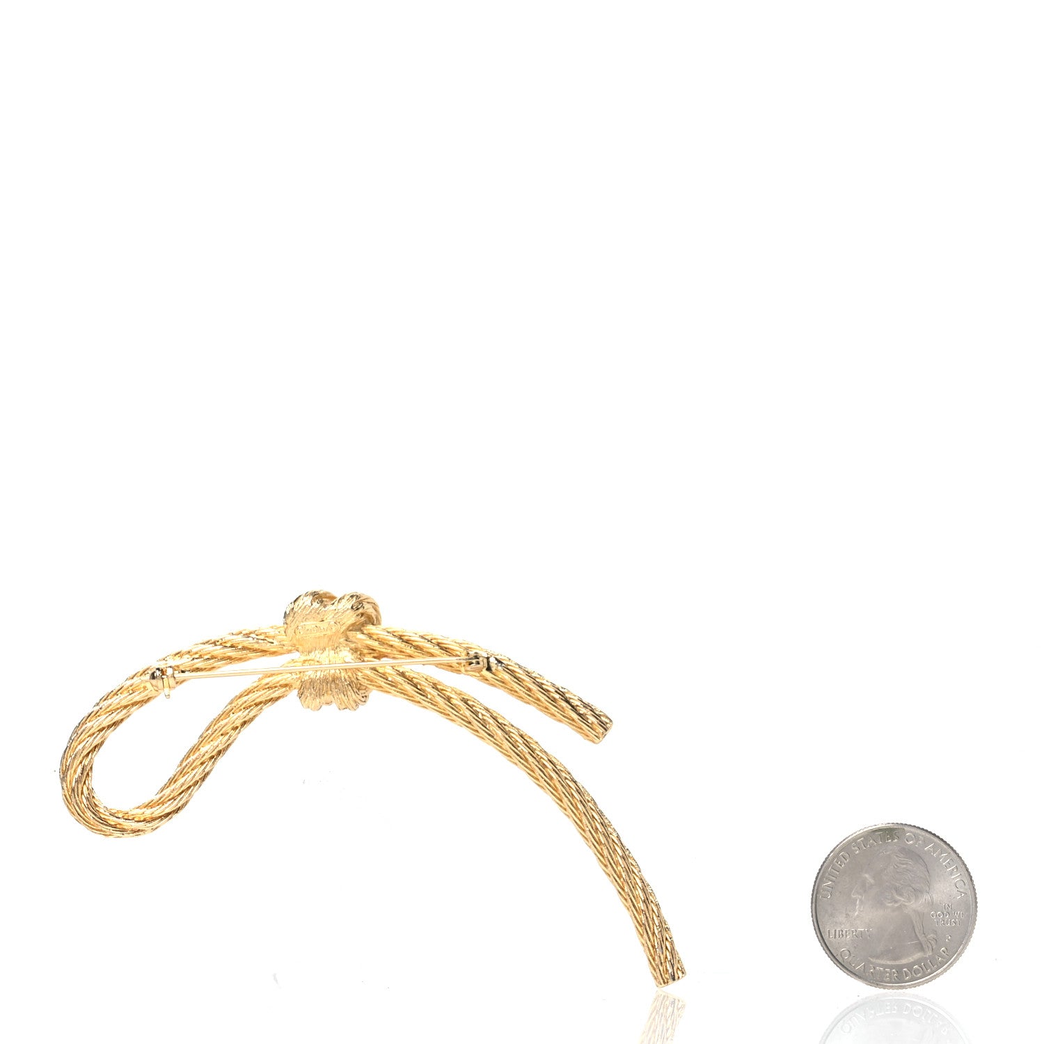 Christian Dior Metal Rope Brooch Gold 2 of 3