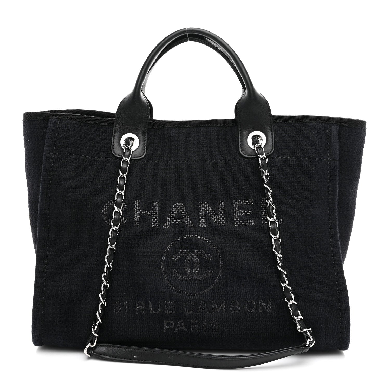 Chanel Mixed Fibers Small Deauville Tote Black 1 of 11