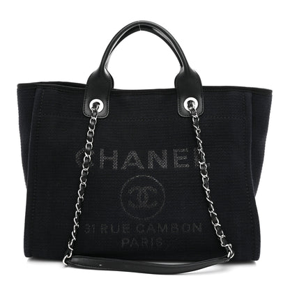 Chanel Mixed Fibers Small Deauville Tote Black 1 of 11