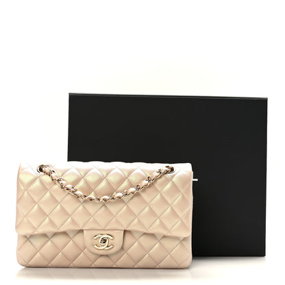 Chanel Iridescent Calfskin Quilted Medium Double Flap Beige 10 of 10