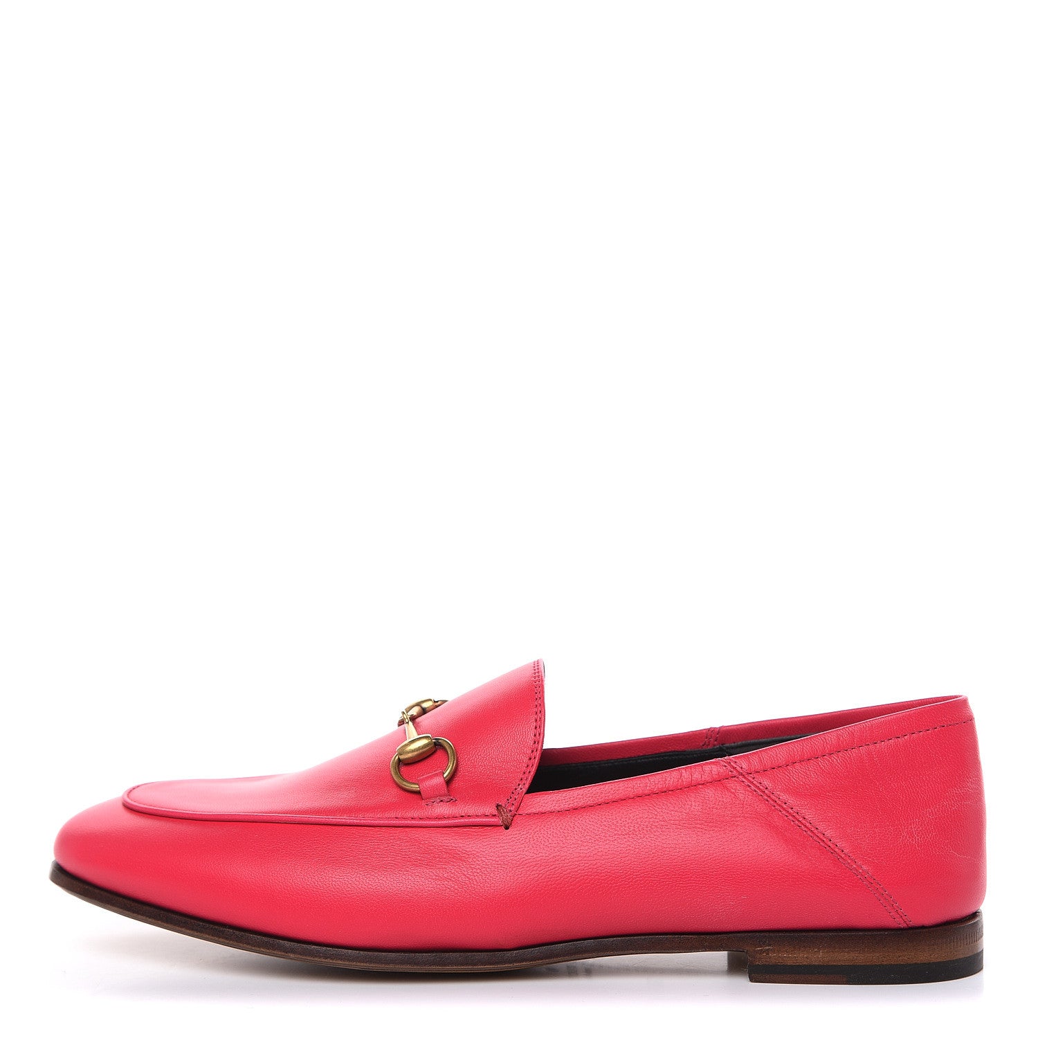 Gucci Lambskin Womens Brixton Horsebit Loafers 38.5 Hot Pink 1 of 10