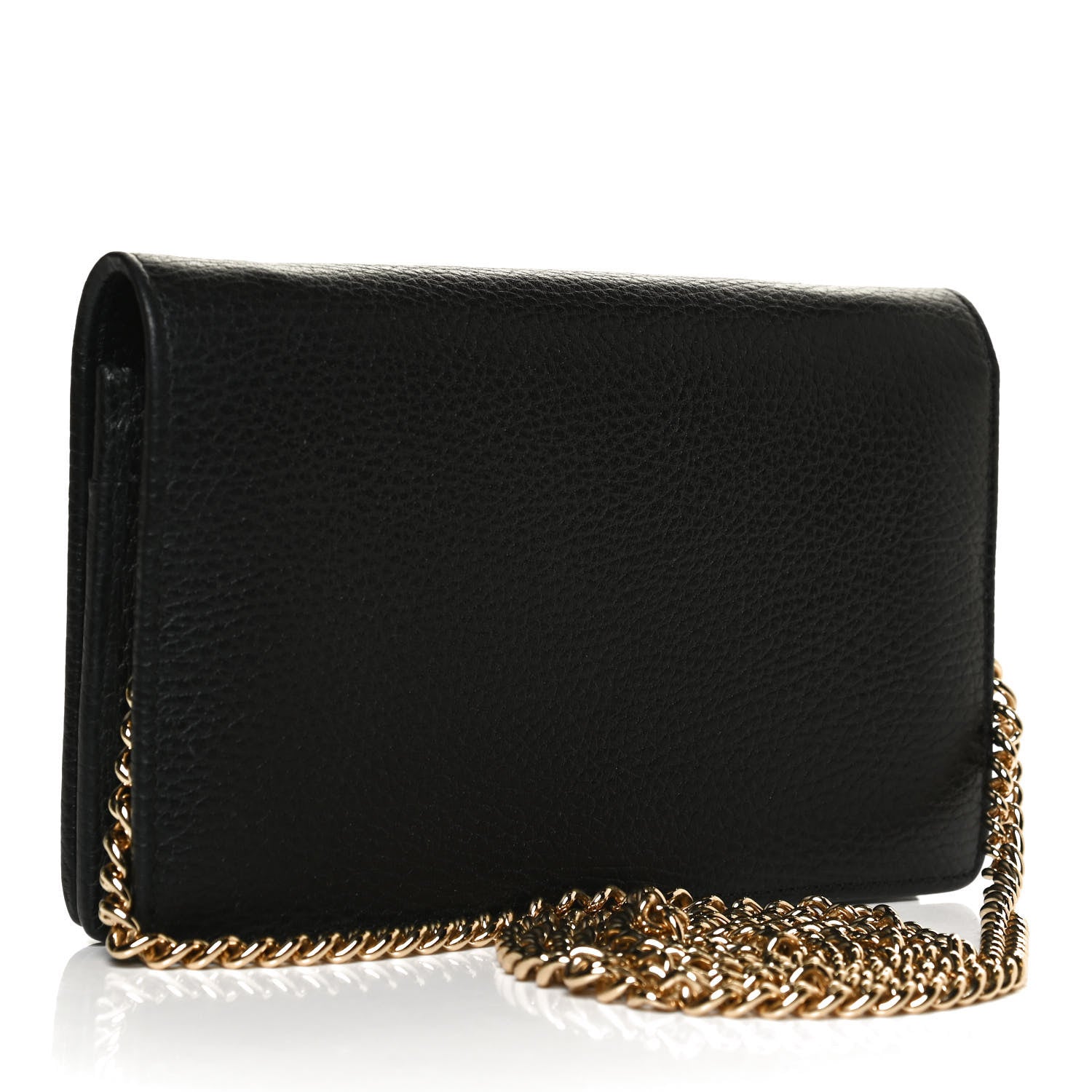 Gucci Calfskin Mini GG Marmont Chain Wallet Black 3 of 12
