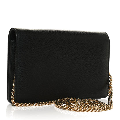 Gucci Calfskin Mini GG Marmont Chain Wallet Black 3 of 12