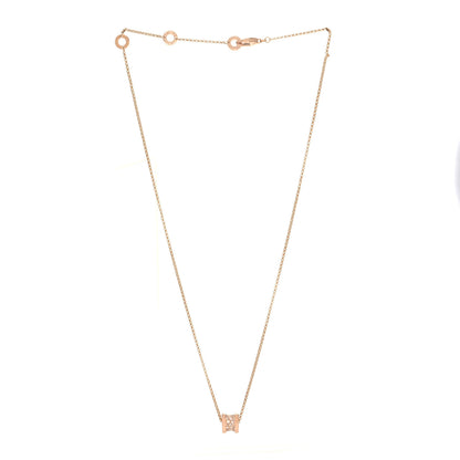 Bulgari 18K Rose Gold Diamond Small B.Zero1 Pave Pendant Necklace 3 of 5