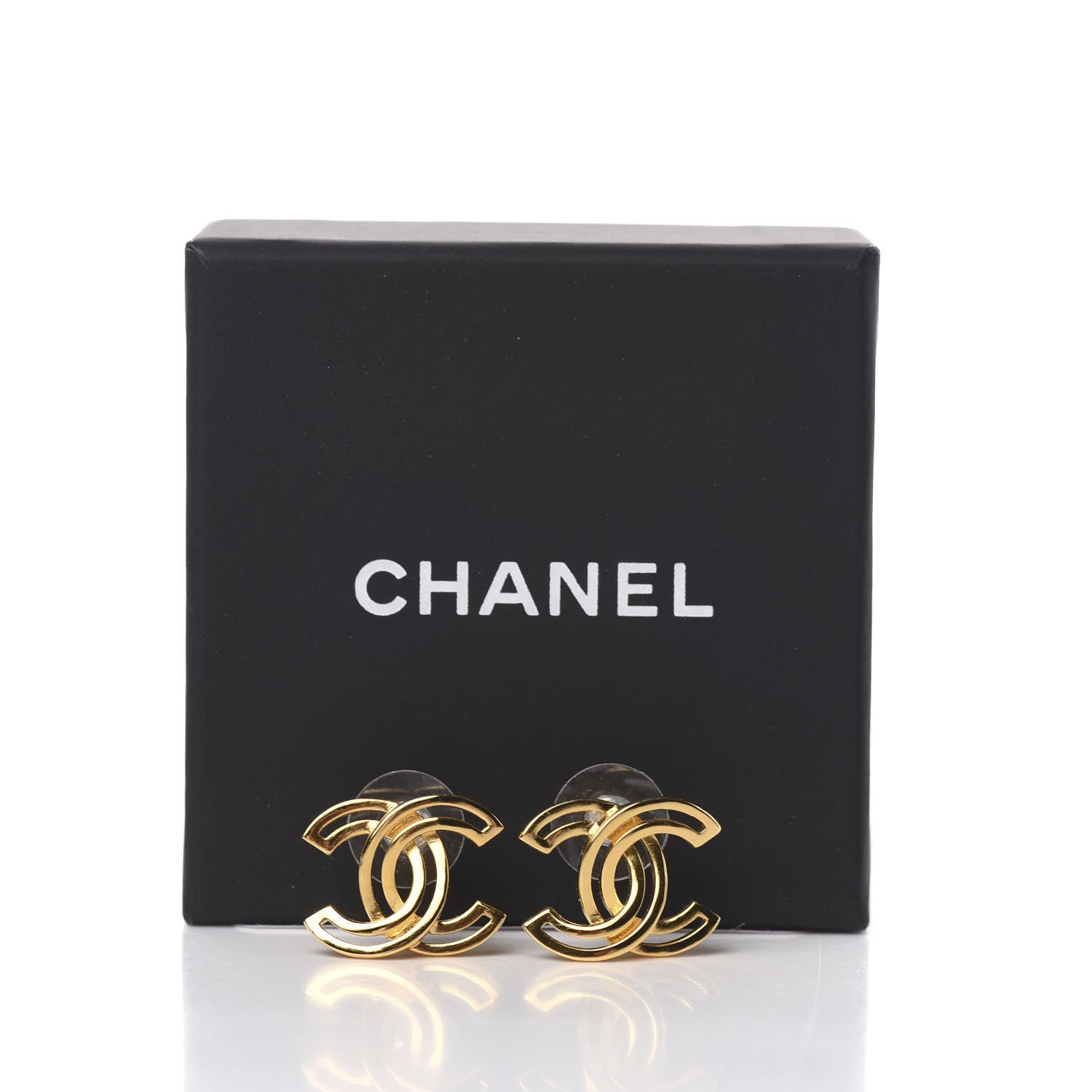 Chanel Metal Obazine CC Earrings Gold 5 of 5